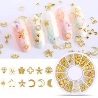 Hot Selling Christmas Nail Decoration 3d Nail Art Design Decoration 3d Metal Nail Decal For Sale