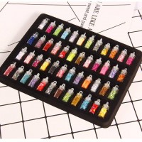 Wholesale Price 48pcs Mixed Nail Art Sequins Set Slime Glitter Micro Laser Star Flakes Gold Silver Sequins Polish Manicure Nail